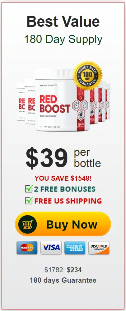 red boost blood flow support six bottles pack