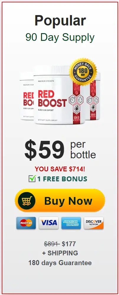 red boost blood flow support three bottles pack